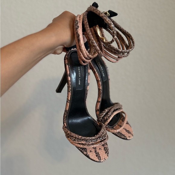 Derek Lam snake print pink heels - Picture 1 of 6